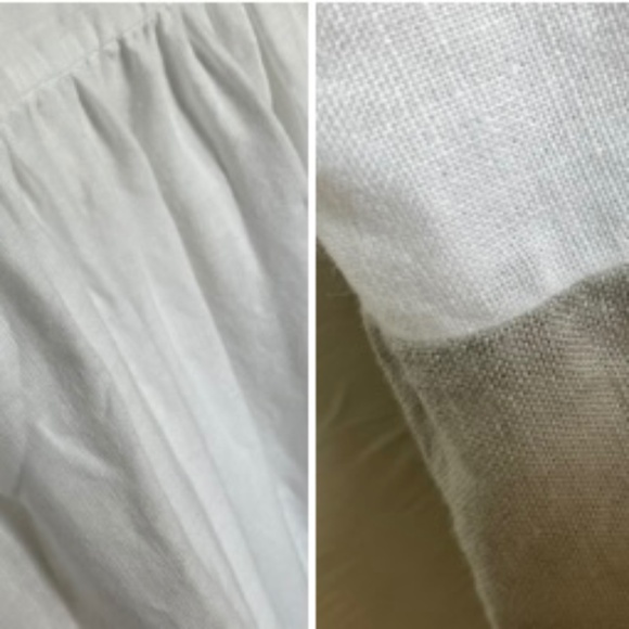 Voluminous Linen Maxi Dress White/Grey Colour Block Sundress Made in EU Size XL - Picture 8 of 16